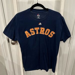 Houston Astros Blue Medium Short Sleeve T-Shirt No. 11 Evan Gattis by Majestic